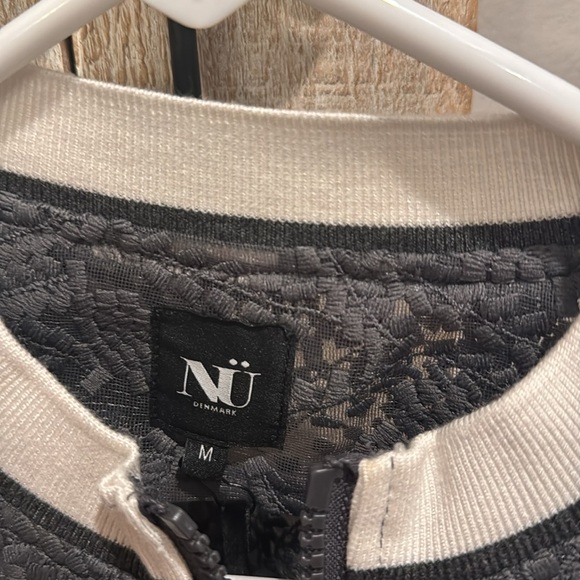 NU Denmark Indi Jacket Gray mix Black and White lace patty size M NWT - Picture 7 of 11